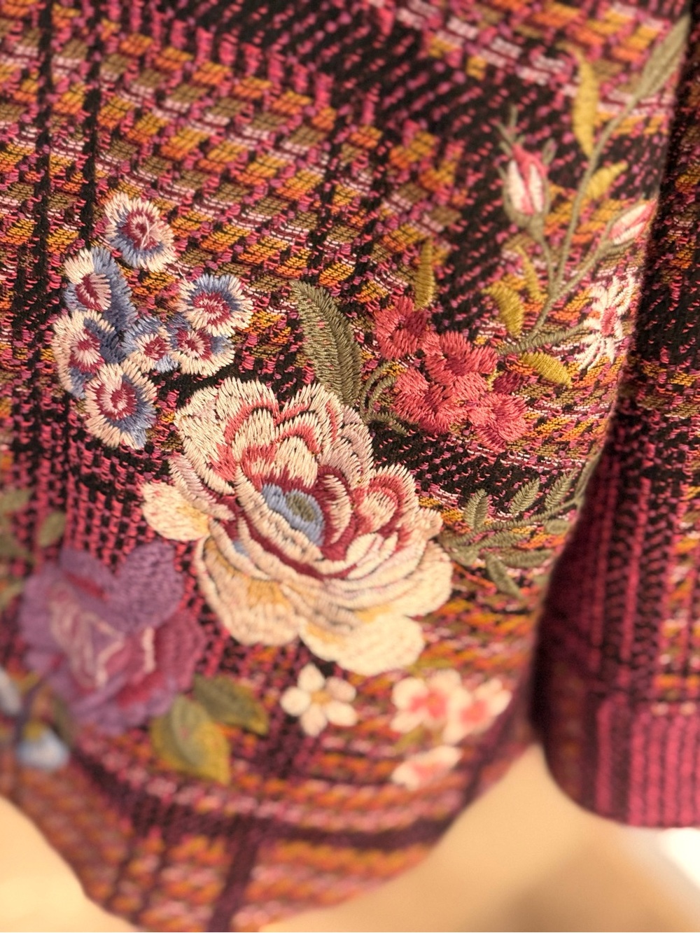 Like New ❥ Johnny Was Workshop ❥ Georgina Plaid Embroidered Jacket ❥ MSRP $400 - Picture 4 of 7
